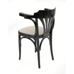 Mid-Century Modern French Ebonized Beech Bistro Chairs, 1970s, Set of 4
