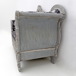 Charles X Style Italian Sofa with Fornasetti Linen Fabric