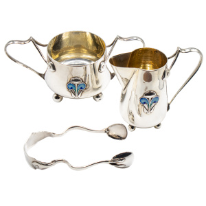 Stunning Art Nouveau Silver Bachelor Trio