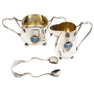 Stunning Art Nouveau Silver Bachelor Trio