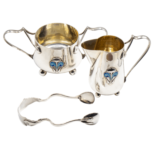 Stunning Art Nouveau Silver Bachelor Trio