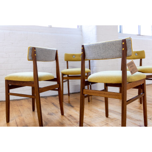 Big Button Two Tone Mid-Century Dining Chairs.
