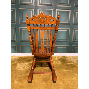 Decoratively Carved Childs Rocking Chair