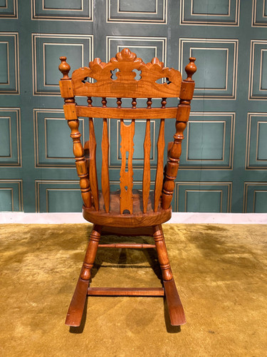 Decoratively Carved Childs Rocking Chair