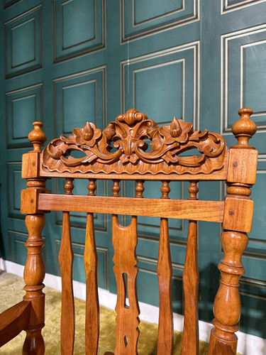 Decoratively Carved Childs Rocking Chair