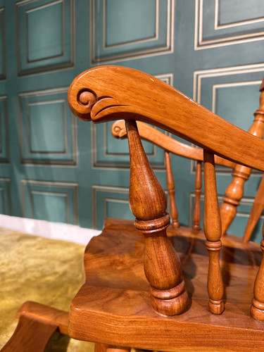 Decoratively Carved Childs Rocking Chair