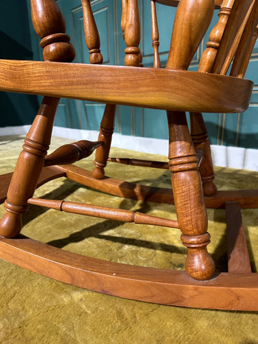 Decoratively Carved Childs Rocking Chair