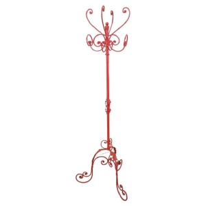 Coat hanger in red lacquered iron