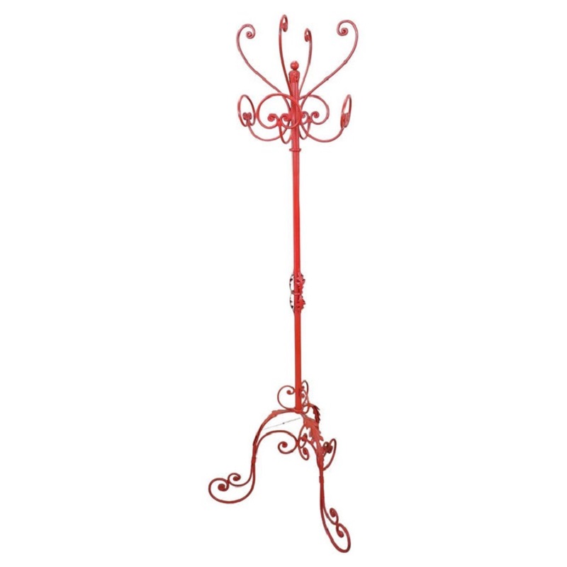 Coat hanger in red lacquered iron