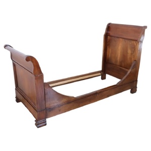 19th century antique solid walnut single bed