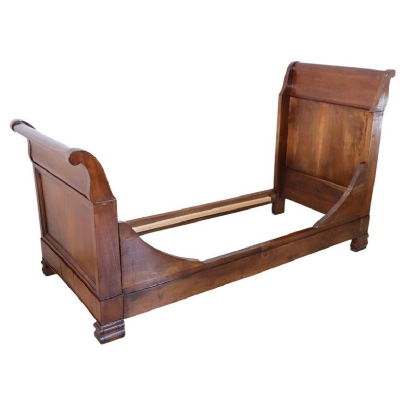19th century antique solid walnut single bed