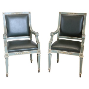 Pair of Louis XVI style armchairs