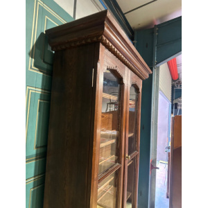 Gothic Revival Pitch Pine Bookcase With Base Cupboard