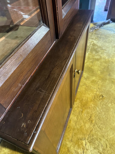 Gothic Revival Pitch Pine Bookcase With Base Cupboard