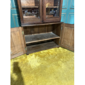 Gothic Revival Pitch Pine Bookcase With Base Cupboard