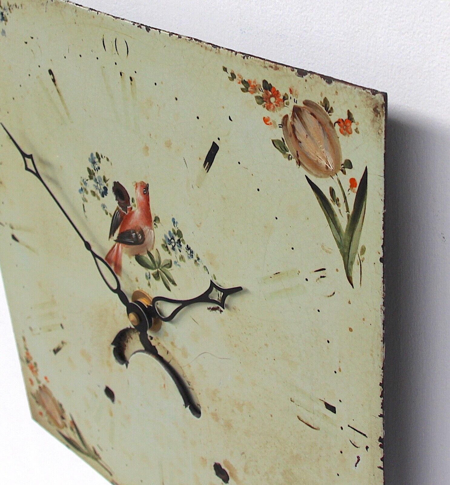Grandfather/longcase iron clock dial. Late 18th century. Original. C.1770-1800
