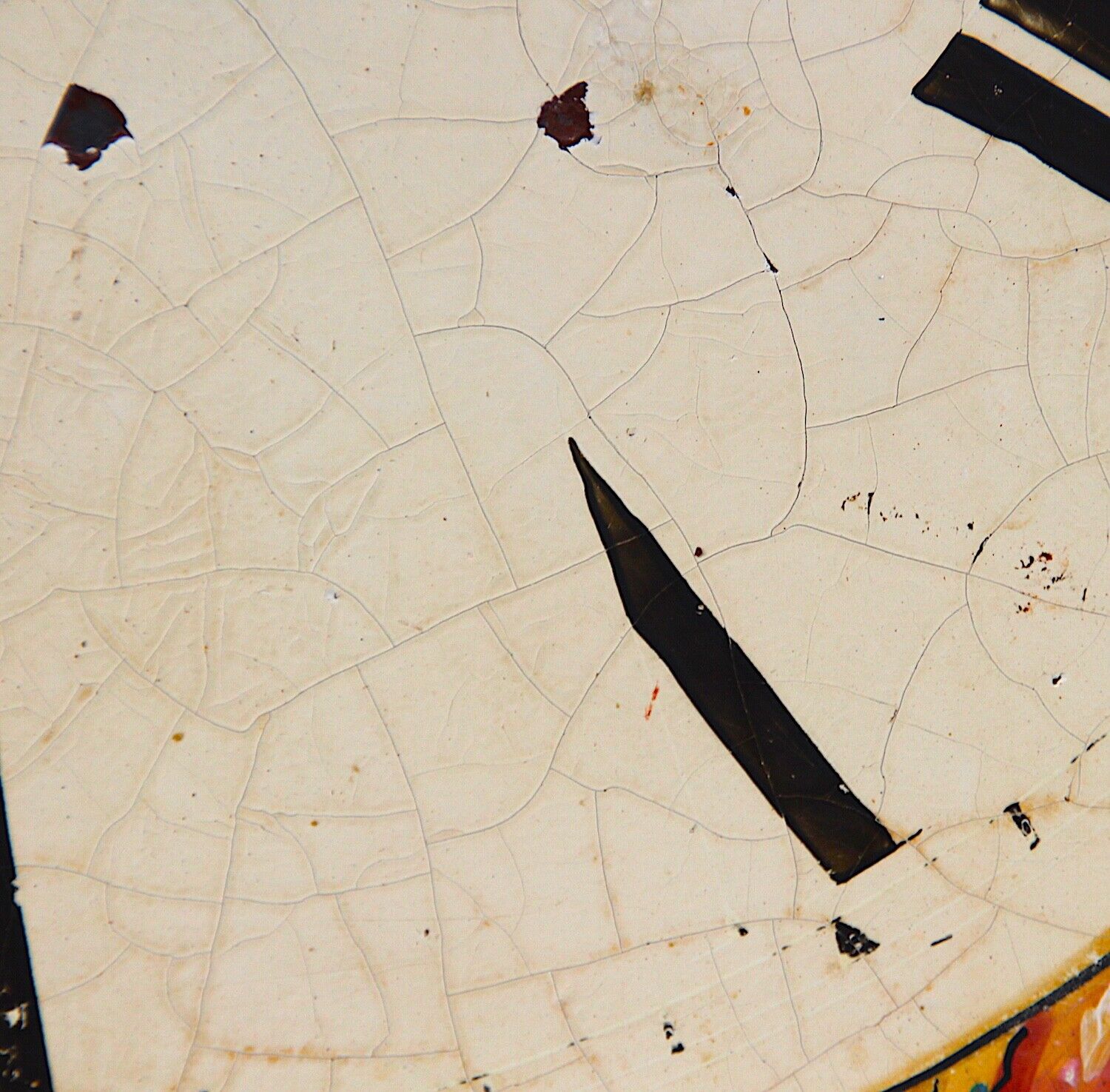 Grandfather/longcase iron clock dial. Late 18th century. Original. C.1795-1825
