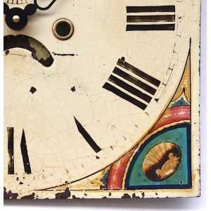 Grandfather/longcase iron clock dial. Late 18th century. Original. C.1795-1825