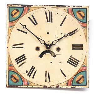 Grandfather/longcase iron clock dial. Late 18th century. Original. C.1795-1825
