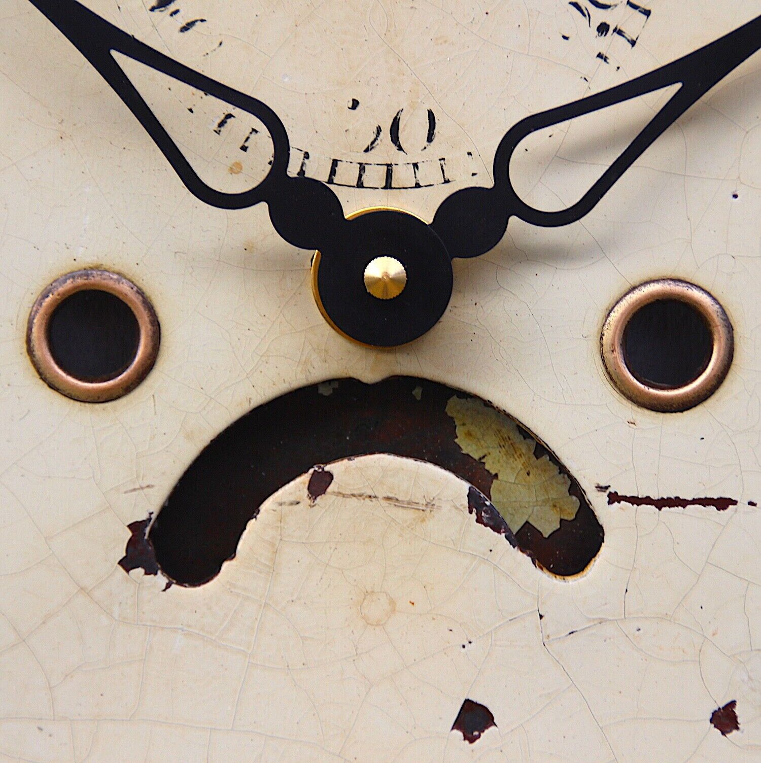 Grandfather/longcase iron clock dial. Late 18th century. Original. C.1795-1825