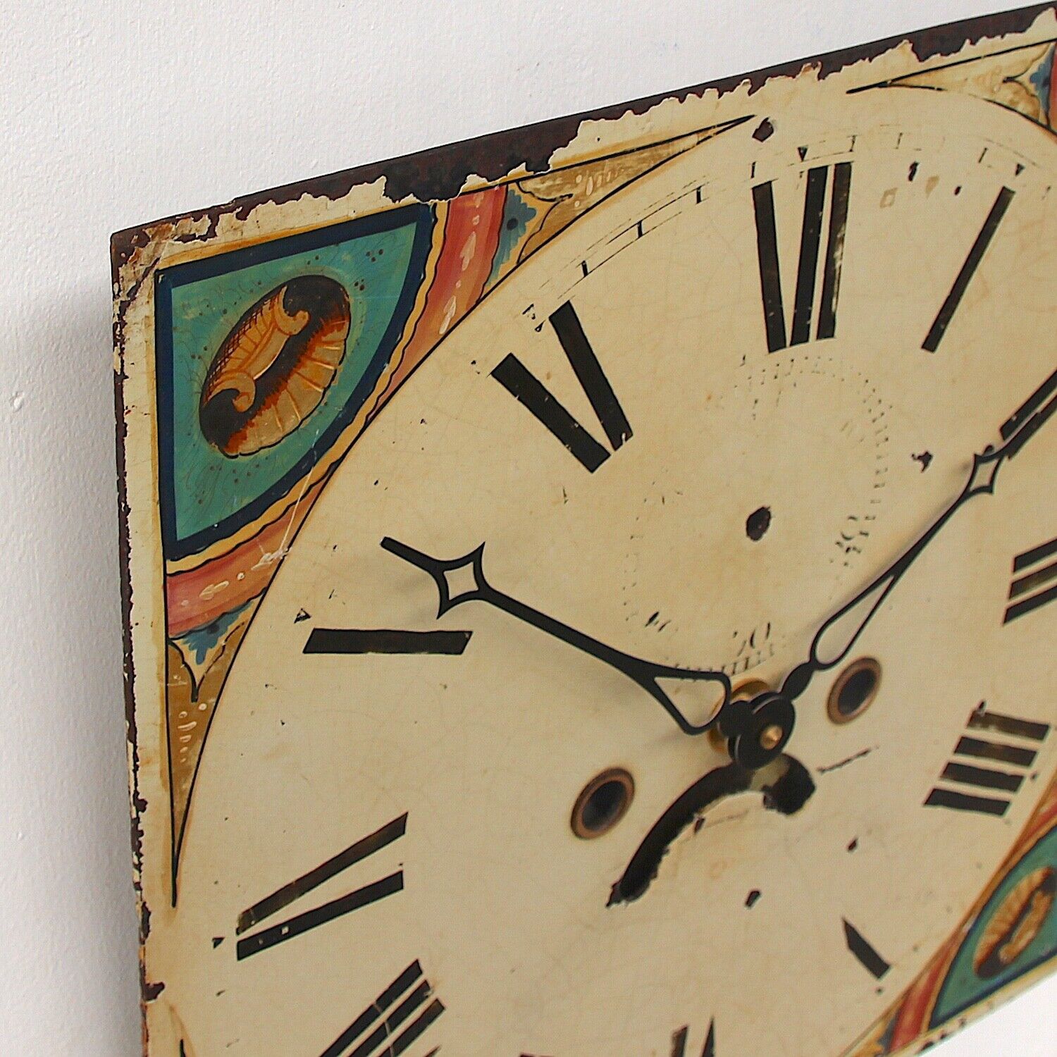 Grandfather/longcase iron clock dial. Late 18th century. Original. C.1795-1825