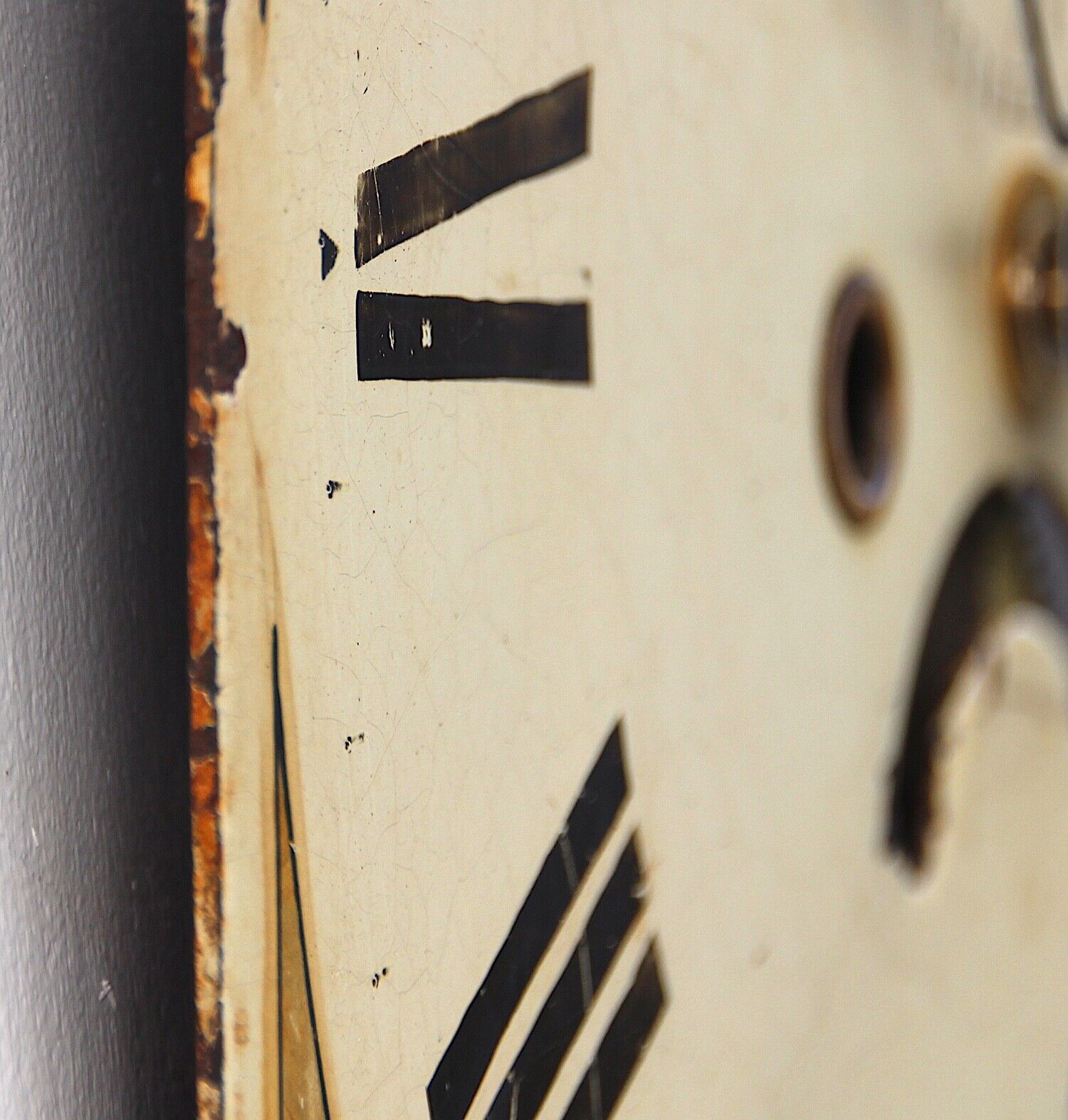 Grandfather/longcase iron clock dial. Late 18th century. Original. C.1795-1825