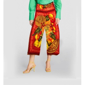 1990s Gucci by Tom Ford Exotic Print Pin Bloomer Silk Trousers
