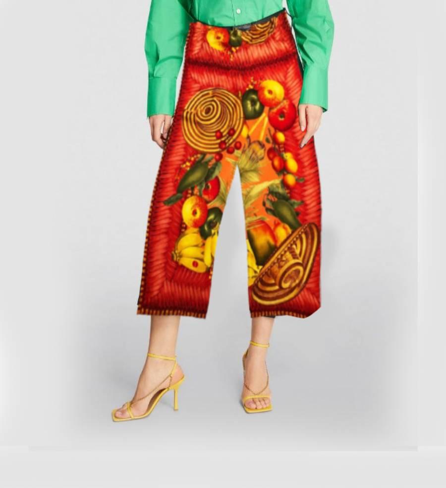 1990s Gucci by Tom Ford Exotic Print Pin Bloomer Silk Trousers