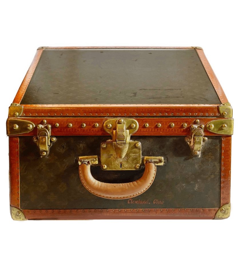 1940s Louis Vuitton Saks & Cy New York Leather Trunk