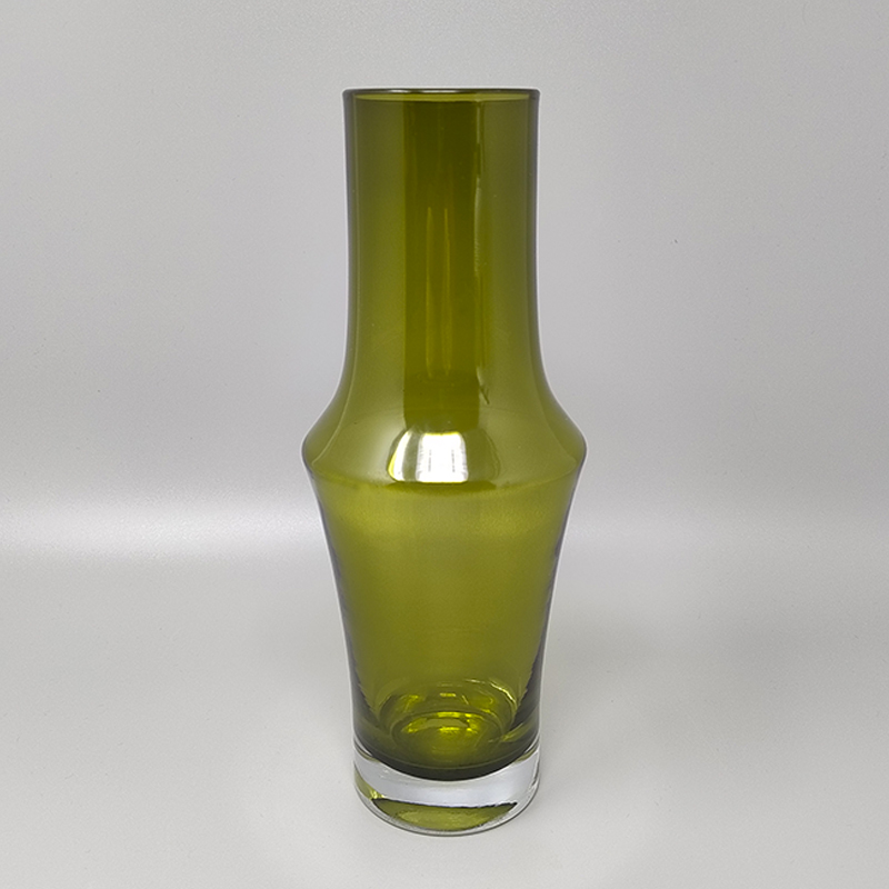 1970s Green Vase #1376 by Tamara Aladin Vase for Riihimaki/Riihimaen Lasi Oy
