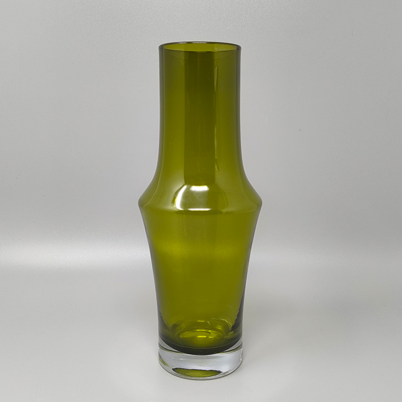1970s Green Vase #1376 by Tamara Aladin Vase for Riihimaki/Riihimaen Lasi Oy