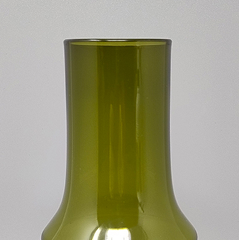 1970s Green Vase #1376 by Tamara Aladin Vase for Riihimaki/Riihimaen Lasi Oy