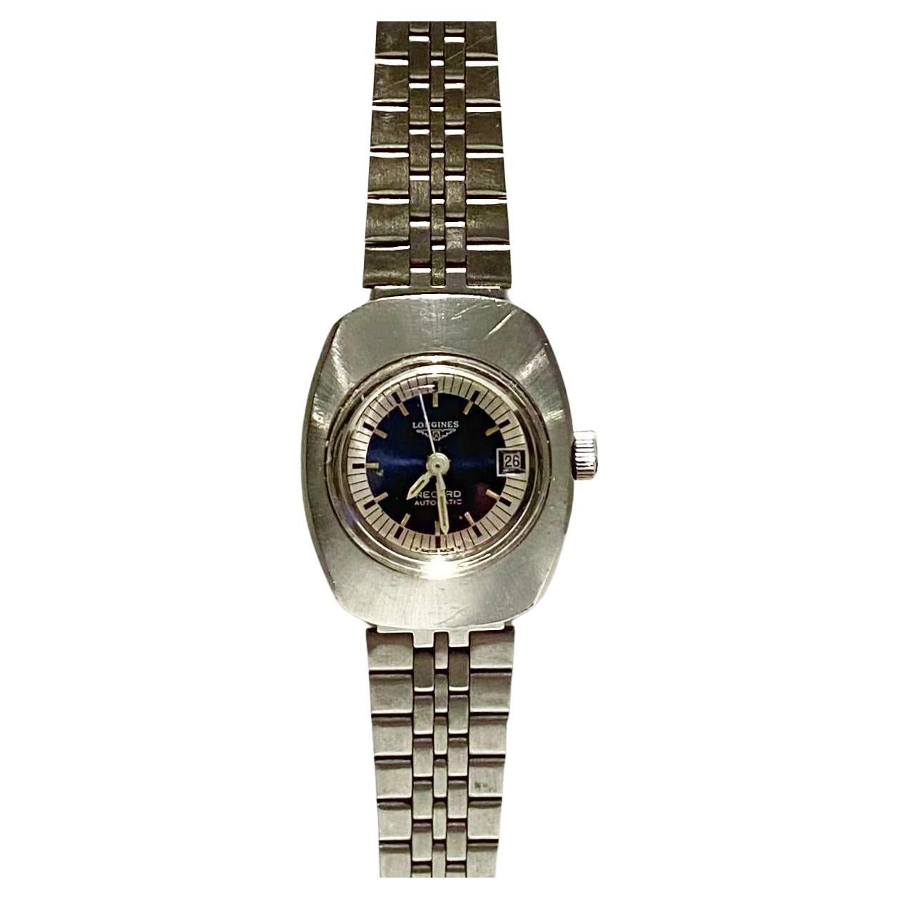1970s Longines Record Automatic Steel Watch