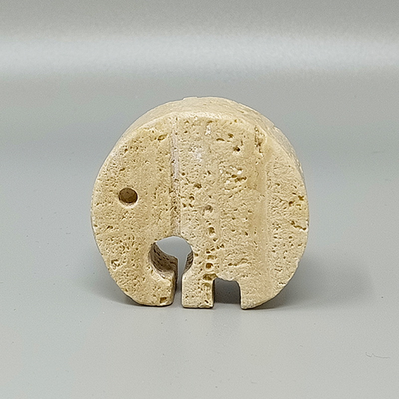 1970s Original Travertine Elephant Sculpture by Enzo Mari for F.lli Mannelli
