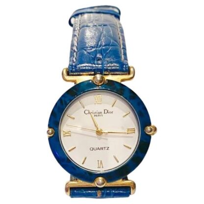 1980s Christian Dior Blue Stone Dial Quartz Watch