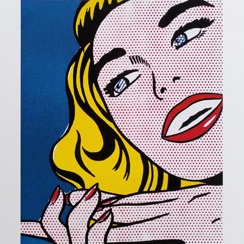 1980s Original Stunning Roy Lichtenstein "Smile Girl" Limited Edition Lithograph