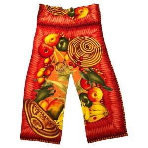 1990s Gucci by Tom Ford Exotic Print Pin Bloomer Silk Trousers