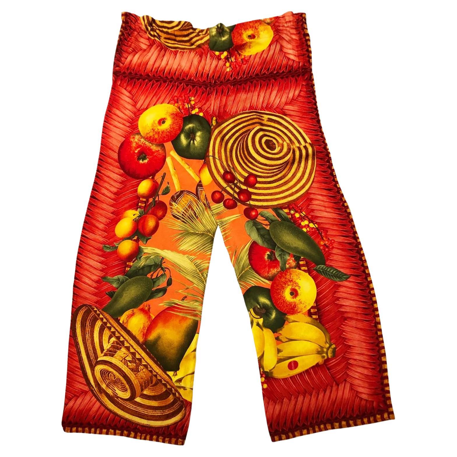 1990s Gucci by Tom Ford Exotic Print Pin Bloomer Silk Trousers