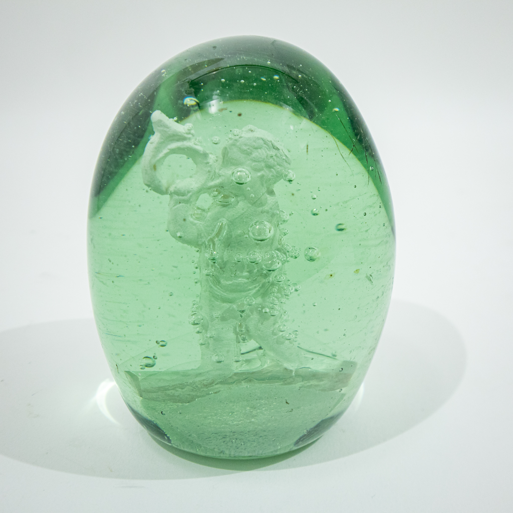 Two Green Victorian Dump Paperweights