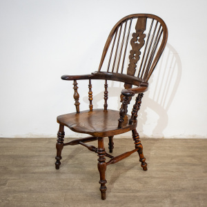 19th Century Yew High Back Windsor Chair