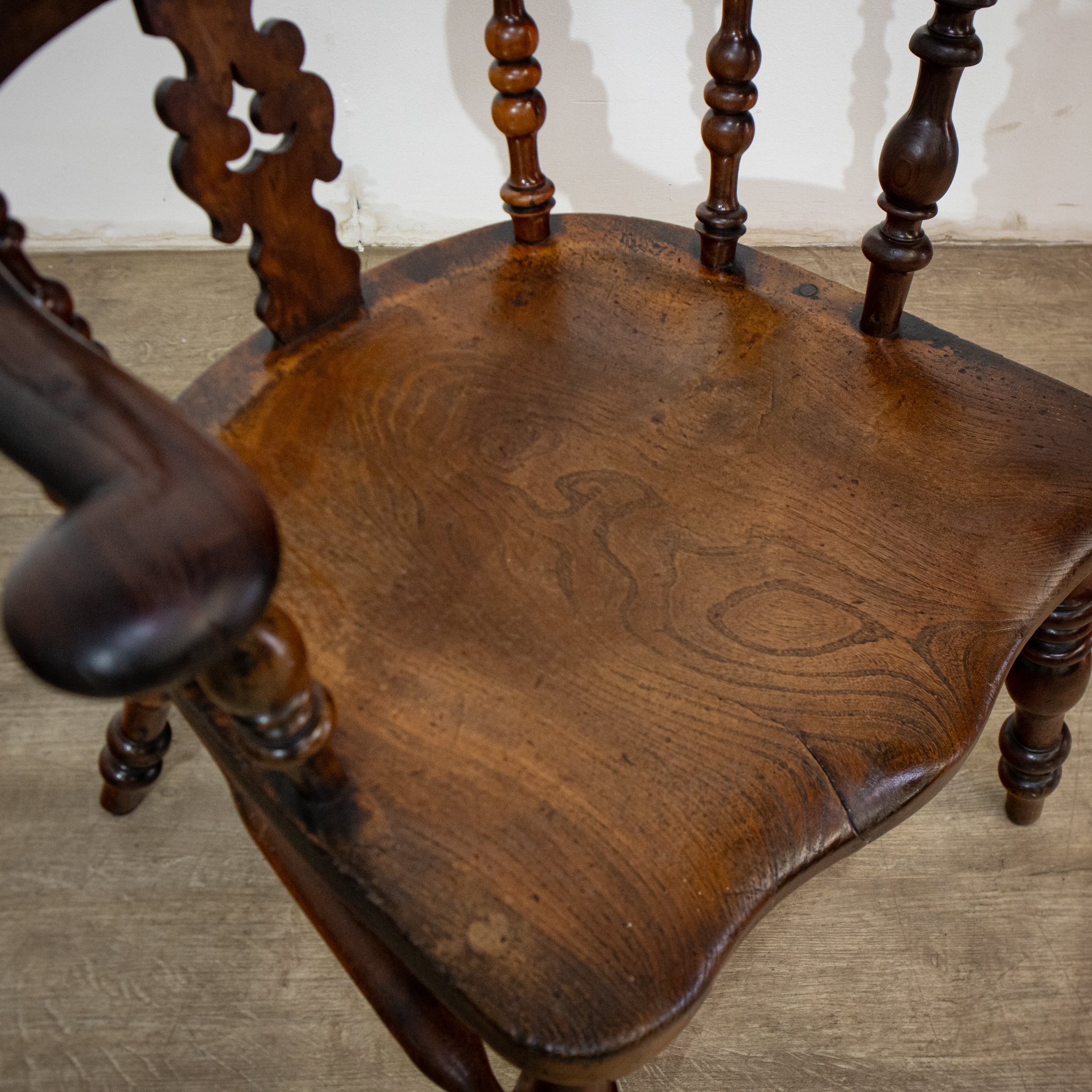 19th Century Yew High Back Windsor Chair