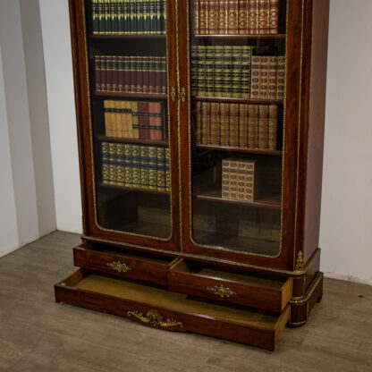 French Napoleon III Glazed Ormolu Bookcase - Image 4
