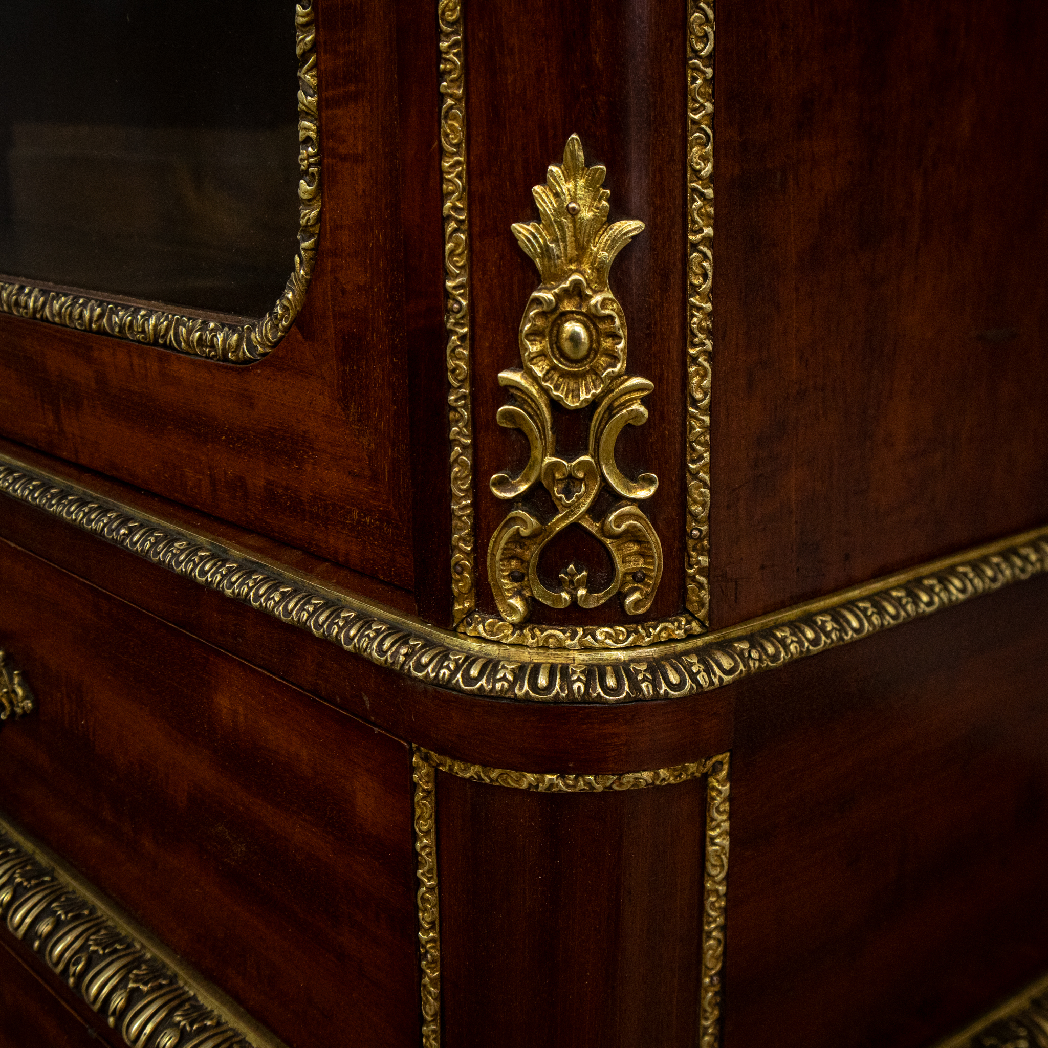 French Napoleon III Glazed Ormolu Bookcase