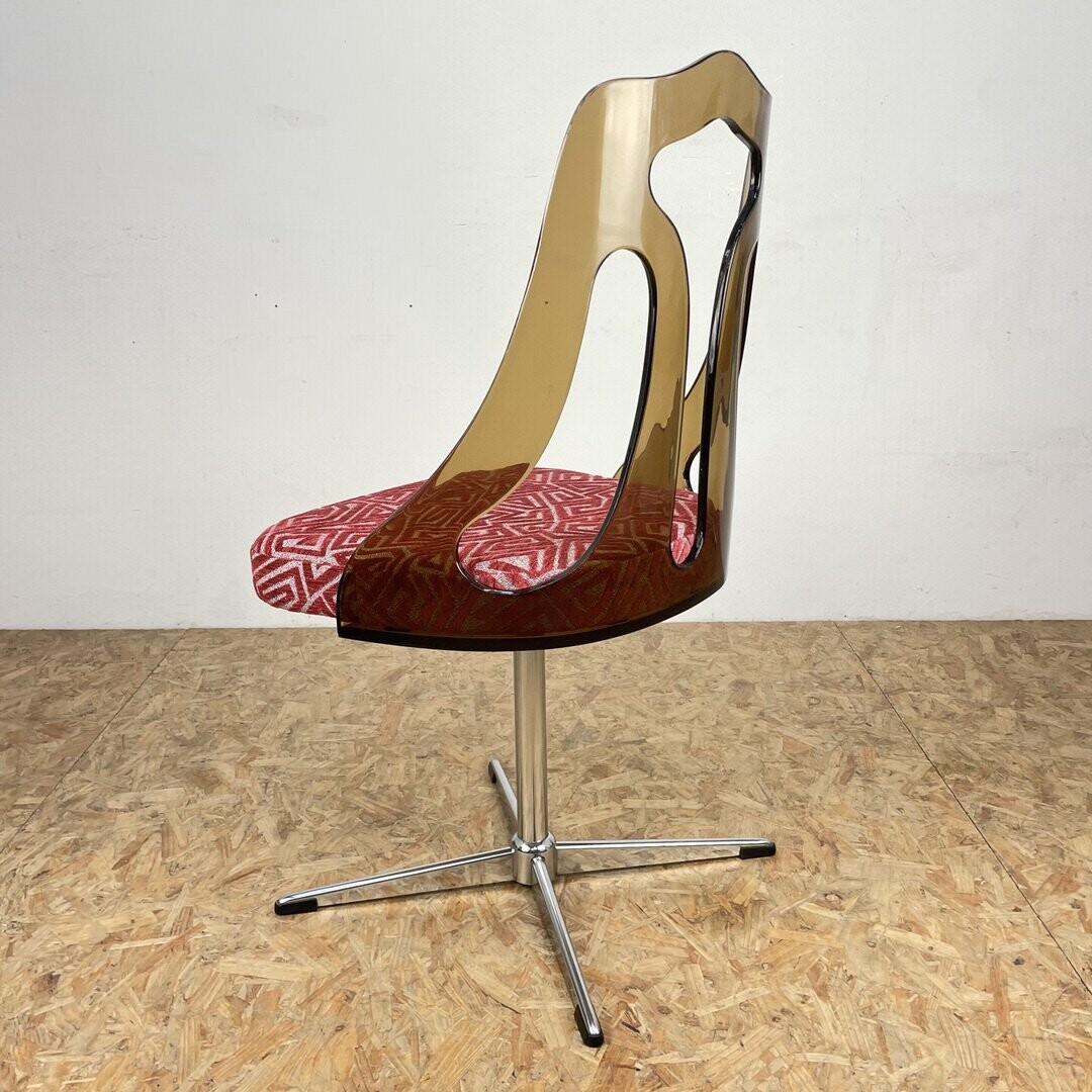 Mid Century Smoked Perspex Chairs & Glass Table