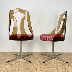 Mid Century Smoked Perspex Chairs & Glass Table