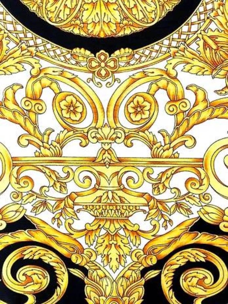1990s Iconic Gianni Versace Medusa Barocco Print Silk Scarf