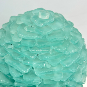 Poliarte Mid-century Modern Murano Glass Water Green Floor Lamp "Cactus", 1970s
