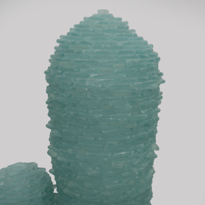 Poliarte Mid-century Modern Murano Glass Water Green Floor Lamp "Cactus", 1970s