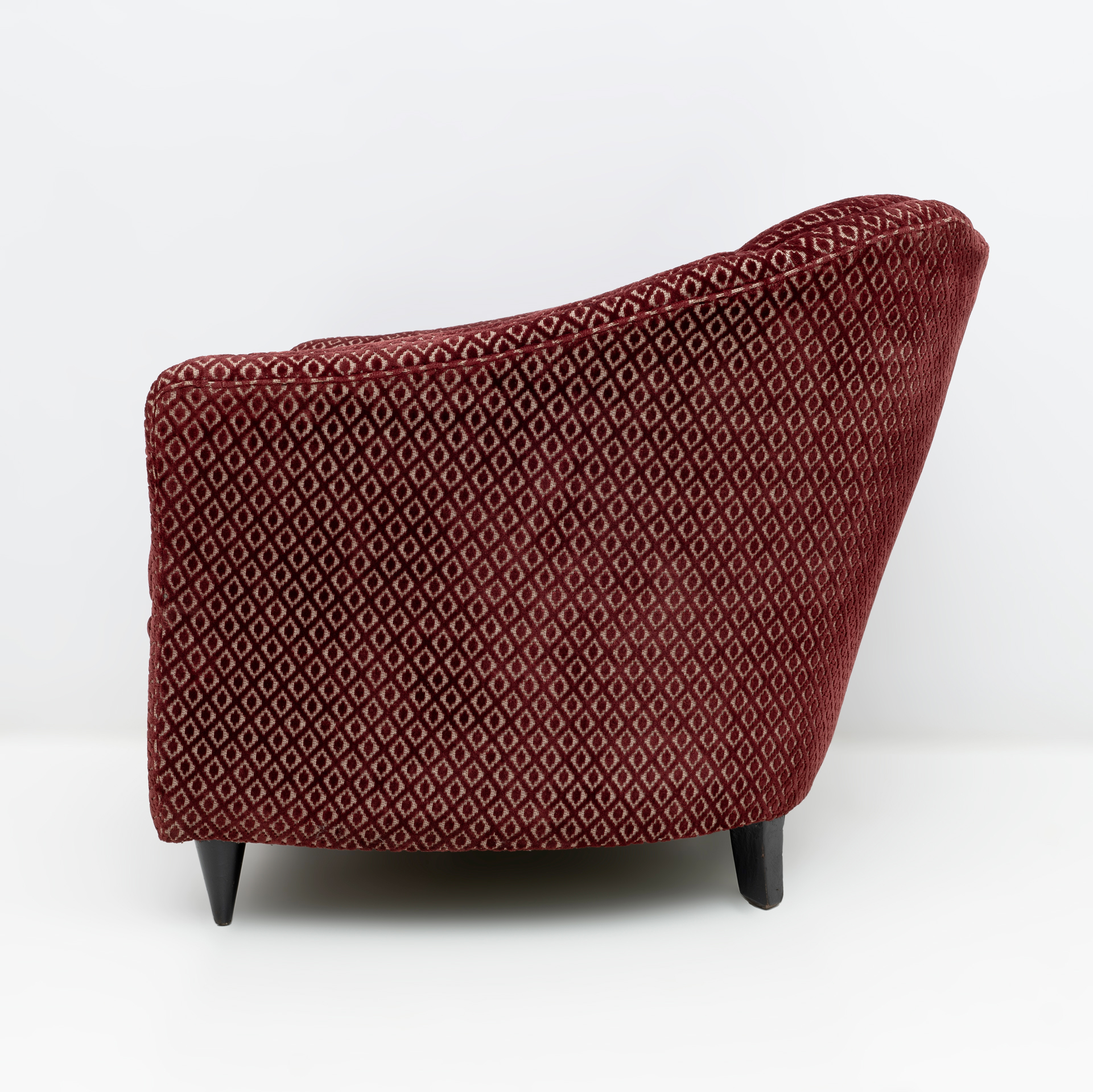 Pair of Gio Ponti Mid-Century Modern Velvet Armchairs for Casa e Giardino, 1950s