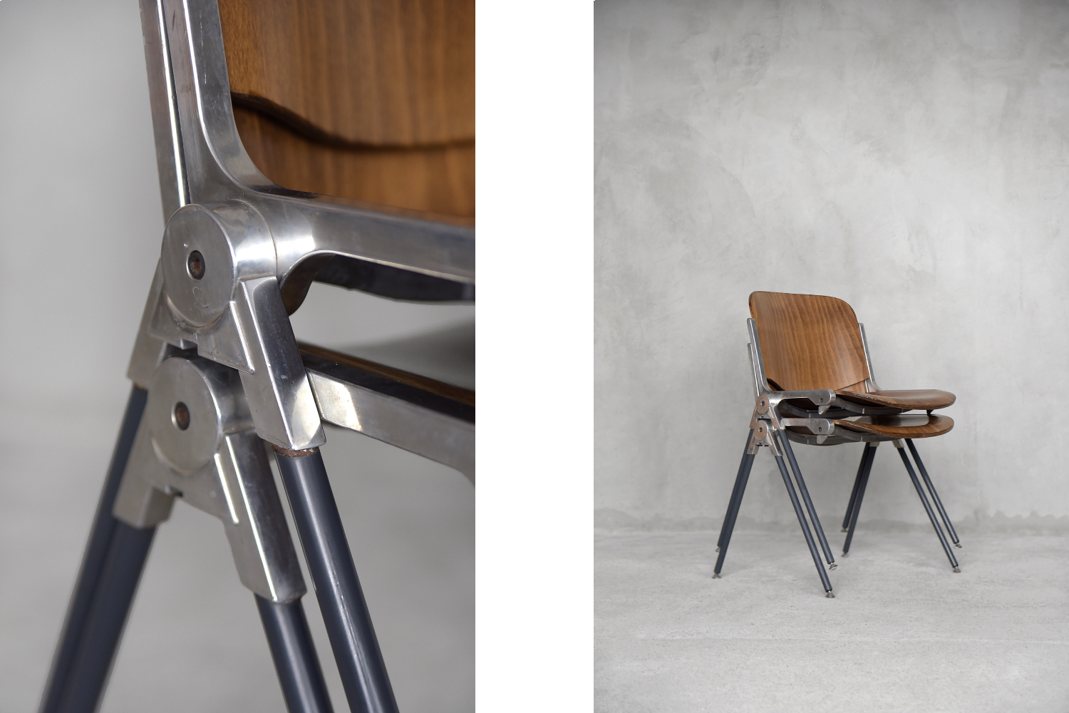 Vintage Italian Desk Chair Agorà by Paolo Favaretto for Emmegi, 1970s, Set of 2